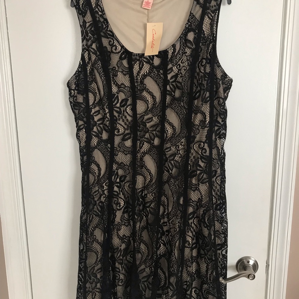 Black n tan dress